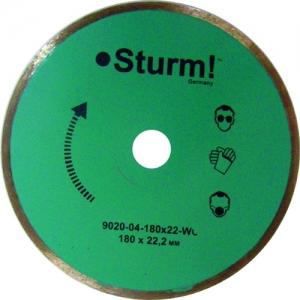 Алмазный диск влажная резка непрерывный 180 мм, STURM, 9020-04-180x22-WC