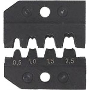 Плашка опрессовочная для неизолированных, открытых штекеров 4,8 + 6,3 мм, KNIPEX, KN-974905