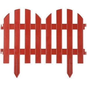 Забор декоративный "ПАЛИСАДНИК", 28x300см, терракот, GRINDA, 422205-T