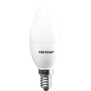 Лампа светодиодная "LED technology", цоколь Е14 (миньон), яркий белый свет (4000 К), 220 В, 5 Вт (45), свеча, СВЕТОЗАР, 44503-40_z01