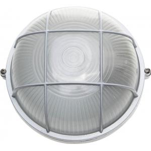 Светильник уличный влагозащищенный с решеткой, круг, цвет белый, 60 Вт, СВЕТОЗАР, SV-57255-W