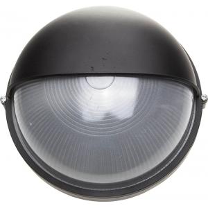 Светильник уличный влагозащищенный с верхним защитным кожухом, круг, цвет черный, 100 Вт, СВЕТОЗАР, SV-57263-B