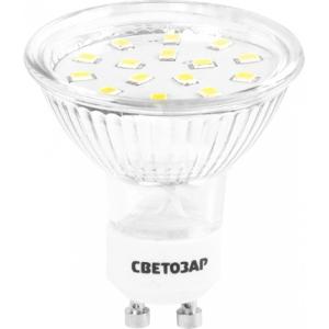 Лампа светодиодная "LED technology", цоколь GU10, яркий белый свет (4000 К), 220 В, 3 Вт (25), СВЕТОЗАР, 44565-25_z01