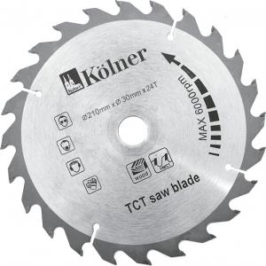 Пильный диск, макс. число оборотов 7600 об/мин, 1шт в блистере, KOLNER, KSD210*30*24