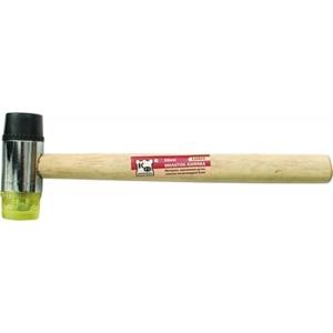 Молоток-киянка, пластик/резина, деревянная ручка 35мм, КОНТРФОРС, 116842