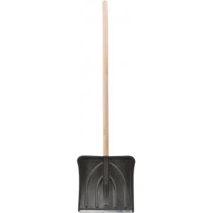 Лопата для уборки снега "Заря" №6, с металлической планкой, с деревянным черенком, 385x380 мм, КОНТРФОРС, 175314