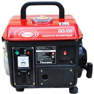 Генератор бензиновый GES 950, 220В, 650/800 VA., 4,2 л, TSUNAMI