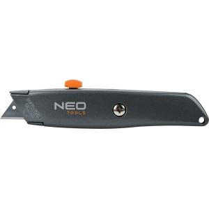 Нож с трапециевидным лезвием в металлическом корпусе 18 мм, NEO, 63-702