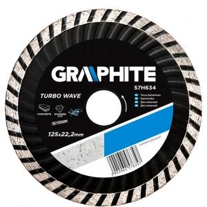 Диск алмазный, 125 х 22,2 мм, turbo wave, GRAPHITE, 57H634