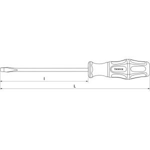 Отвертка стержневая шлицевая, SL5х75 мм, THORVIK, SDL5075