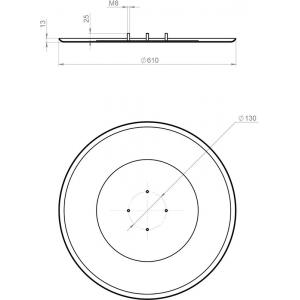 Затирочный диск с болтом крепления, D-610 мм, GROST, 107638