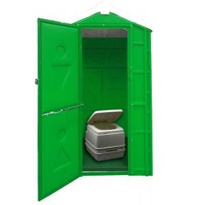 Мобильная туалетная кабина Стандарт Экосервис-Плюс "Дачник", цвет зеленый, ЭКОМАРКА, 005
