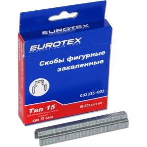 Скобы фигурные для прямоугольного кабеля шириной до 4 мм закаленные ТИП 15 EUROTEX 032335-002