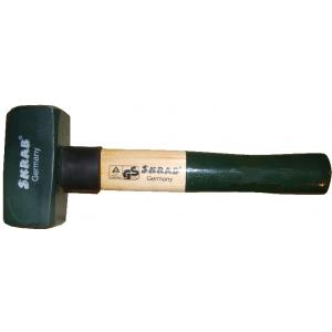 Кувалда кованая 1250 г с деревянной ручкой зеленая SKRAB 20182