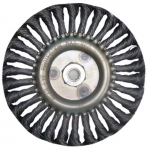 Корщетка-насадка для УШМ "колесо", витая стальная проволока, посадочный M-1, STURM, 9017-03-WB150M