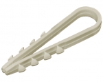 Дюбель-хомут для крепления кабеля 5-10 мм белый (нейлон), 100 шт ПРОМ, FIT, 60450