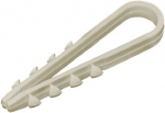 Дюбель-хомут для крепления кабеля 19-25 мм белый (нейлон), 100 шт ПРОМ, FIT, 60452
