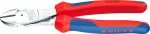 Силовые бокорезы 200 мм, хромированные, ручки с двухкомпонентными чехлами, для снятия изоляции, KNIPEX, KN-7405200SB
