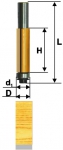 Фреза кромочная прямая ф12,7х13 мм, хвостовик 8 мм, ЭНКОР, 10522