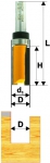 Фреза кромочная прямая ф12,7х26 мм, хвостовик 8 мм, ЭНКОР, 10534