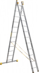 Лестница двухсекционная усиленная профессиональная 2х14 (409/715 см, 21,3 кг), АЛЮМЕТ, 9214