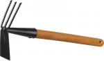 Мотыга-рыхлитель "PROLine" лопатка+3 зуба с деревянной ручкой 113х100х575 мм GRINDA 421517