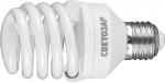 Энергосберегающая лампа "КОМПАКТ" спираль, цоколь E27 (стандарт), Т2, яркий белый свет (4000 К), 10000 час, 20 Вт (100), СВЕТОЗАР, 44454-20_z01