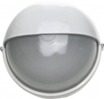 Светильник уличный влагозащищенный с верхним защитным кожухом, круг, цвет белый, 100 Вт, СВЕТОЗАР, SV-57263-W