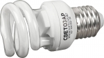 Энергосберегающая лампа "Спираль" цоколь E27 теплый белый свет 8 Вт СВЕТОЗАР SV-44352-08