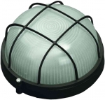 Светильник уличный влагозащищенный с решеткой, круг, цвет черный, 60 Вт, СВЕТОЗАР, SV-57255-B
