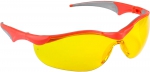 Очки "МАСТЕР" защитные, желтые, поликарбонатная монолинза с мягкими двухкомпонентными дужками, ЗУБР, 110321