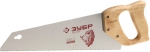 Ножовка "ЭКСПЕРТ" для тонкого пиления, прямой мелкий закаленный зуб, деревянная ручка, шаг зуба 2,3мм, 350мм, ЗУБР, 15160-35