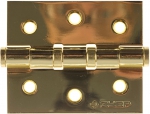Петля универсальная "ЭКСПЕРТ", 2 подшипника, цвет латунь (PB), с крепежом, 75х63х2,5мм, 2 шт, ЗУБР, 37601-075-1