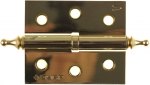 Петля дверная разъемная "ЭКСПЕРТ", 1 подшипник, цвет латунь (PB), левая, с крепежом, 75х63х2,5мм, 2 шт, ЗУБР, 37605-075-1L