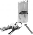 Механизм "МАСТЕР" цилиндровый, тип "ключ-ключ", цвет хром, 5-PIN, 60мм, ЗУБР, 52101-60-2