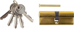 Механизм "МАСТЕР" цилиндровый, тип "ключ-ключ", цвет латунь, 5-PIN, 80мм, ЗУБР, 52101-80-1