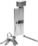 Механизм "МАСТЕР" цилиндровый, тип "ключ-защелка", цвет хром, 5-PIN, 80мм, ЗУБР, 52103-80-2