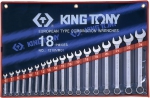 Набор комбинированных ключей, 6-24 мм, 18 предметов, KING TONY, 1218MR01