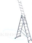 Лестница трехсекционная алюминиевая(3х485/883/1283 см, 28,6 кг), KROSPER, KRW 3х17