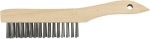 Щетка зачистная 4-х рядная закаленная прямая проволока с деревянной ручкой СИБРТЕХ 74804