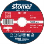 Диск отрезной CD-115T, 115x1.0 мм (супер тонкий), посад. диаметр 22,2 мм, зерно 60, STOMER, 98298765