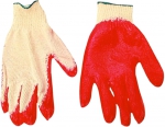 Перчатки рабочие х/б, резиновое покрытие, красные, размер 9, TOP TOOLS, 83S203