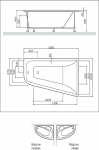 Фронтальная панель для ванны spirit левосторонняя, AM.PM, W72A-160L100W-P2