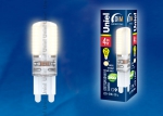Лампа светодиодная диммируемая LED-JCD-4W/WW/G9/CL/DIM SIZ03TR UNIEL 10708