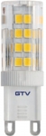 Лампочка светодиодная G9 SMD 2835 3000K 3,5 Вт AC220-240 В 320 Лм GTV LD-G9P35W-30