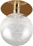 Светильник декор DK14 GD/WH "стеклянный шар с паутиной" золото/прозрачный (50/400) ЭРА C0043747