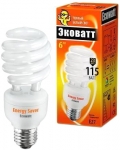 Лампа энергосберегающая SP 23 Вт 827 E27 тёплый белый свет витая ECOWATT 4606400203094