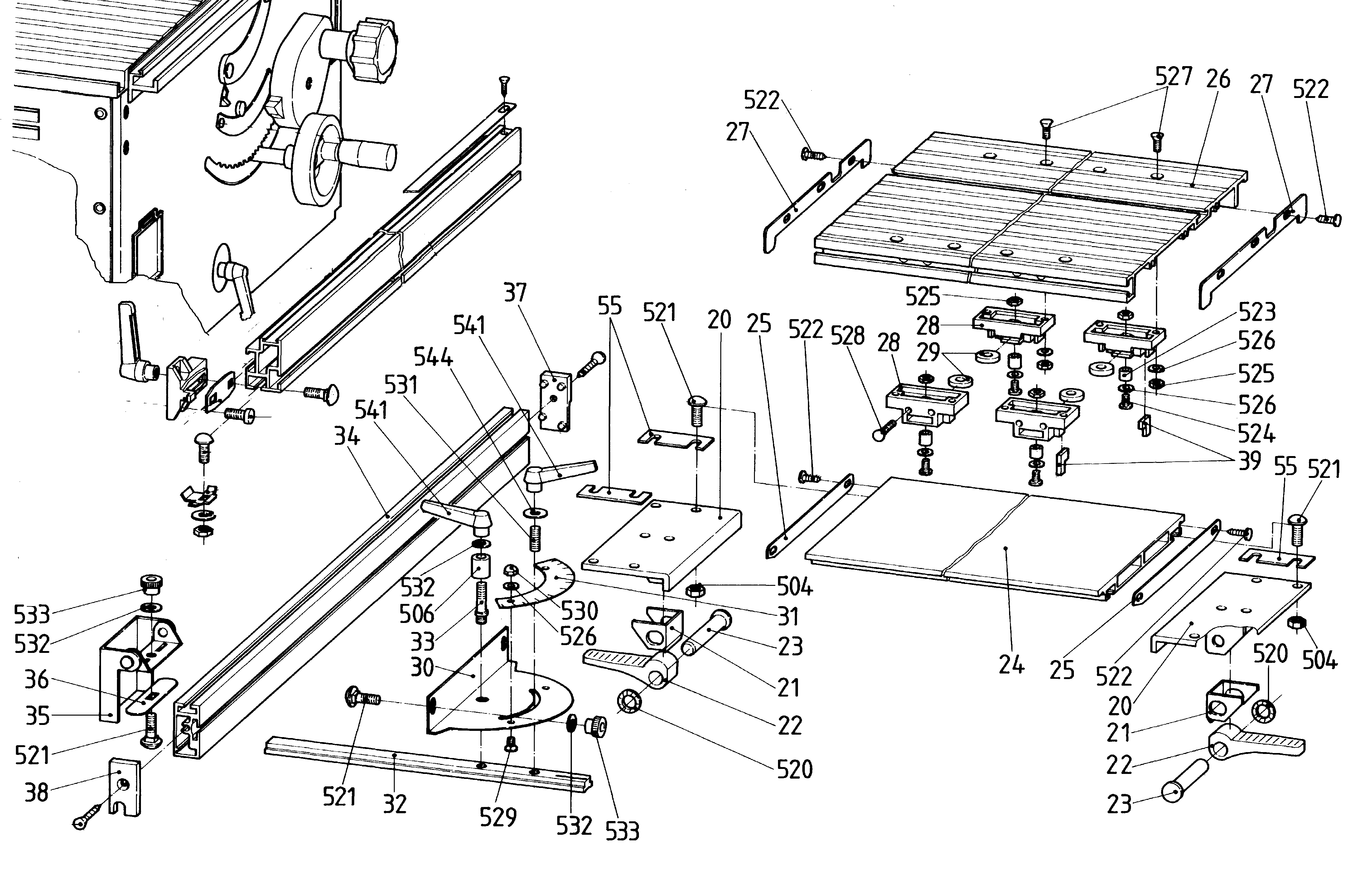 Аксессуары для настольных пил Metabo Sliding CARRIAGE UK220/PK200 (0910018434 10)