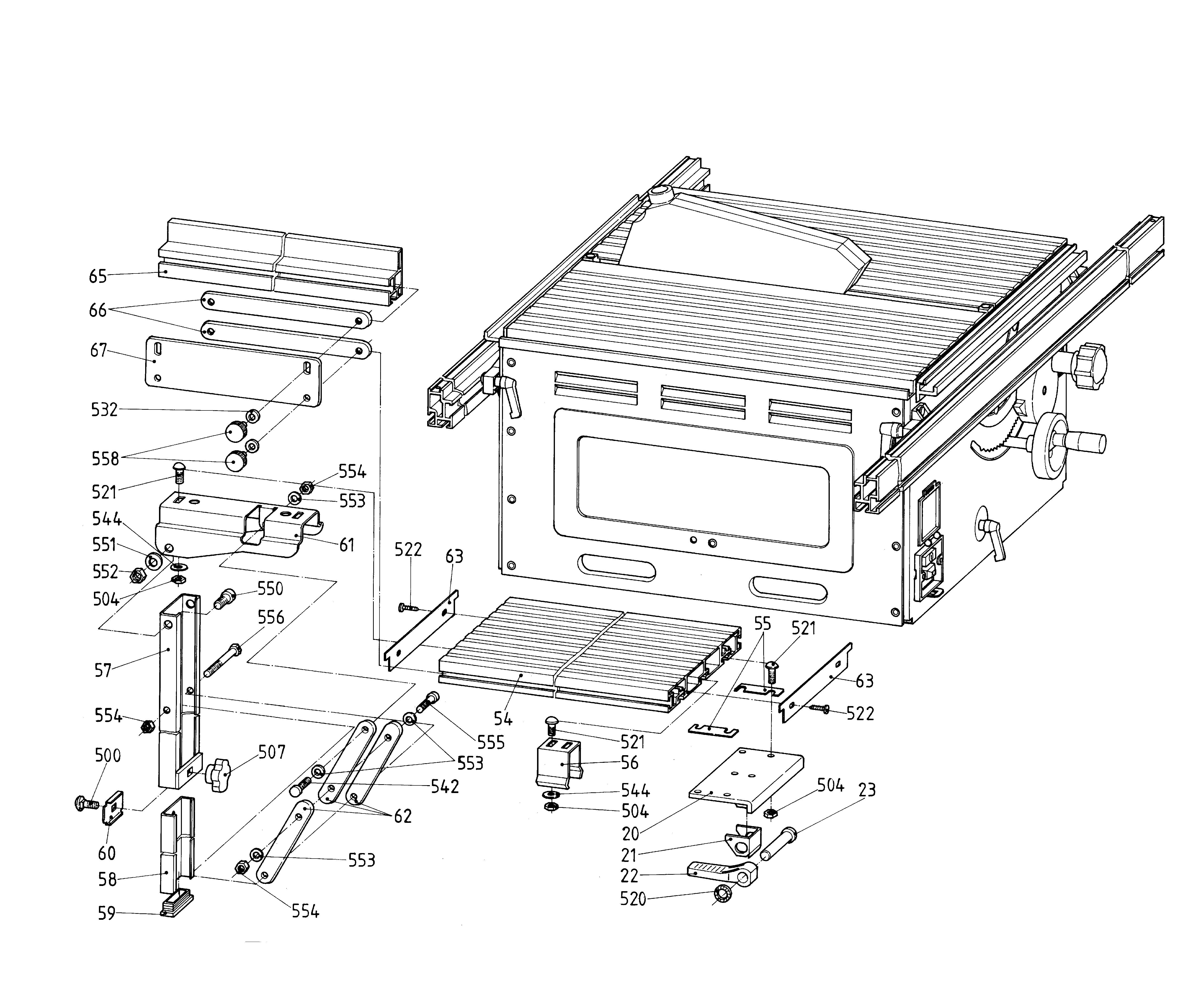 Аксессуары для настольных пил Metabo TABLE REAR EXTENSION UK220/PK200-255/HC3 (0910018469 10)