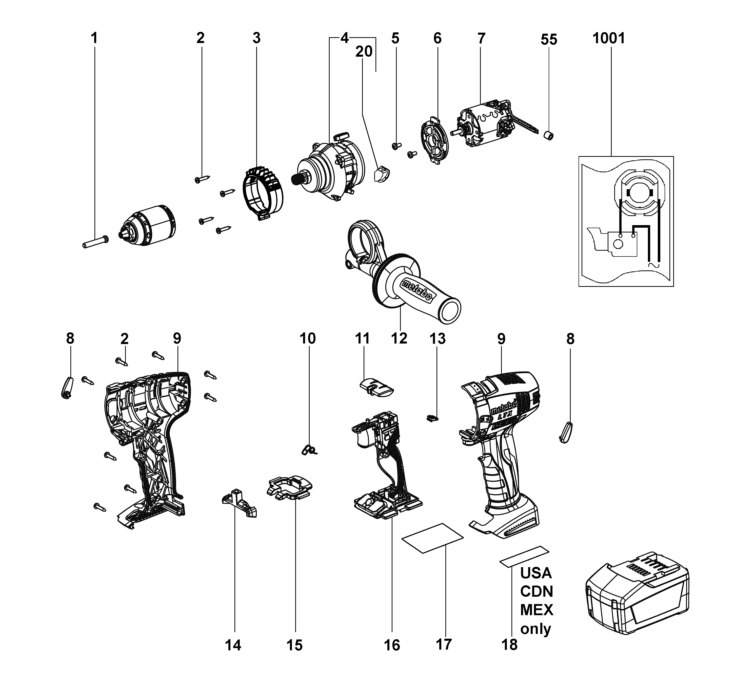 Беспроводные дрели Metabo BS 18 LTX (02144001)